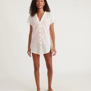 NWT Marine Layer Airy Crochet Eyelet Tunic in White S